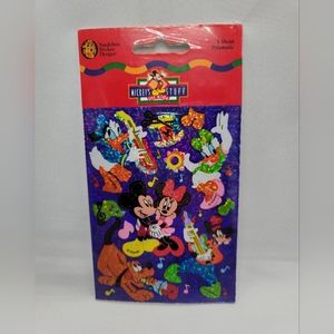 Mickey Donald Goofy Playing Musical Instruments Prismatic Stickers SEALED